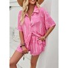 Women Summer 2 Piece Beach Outfits Printed Short Sleeve Tops Lounge Shorts Casual Tracksuit Set - 4 of 4