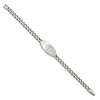 Black Bow Jewelry Stainless Steel Brushed Oval Medical I.D. Curb Bracelet, 8.5 Inch - image 2 of 4