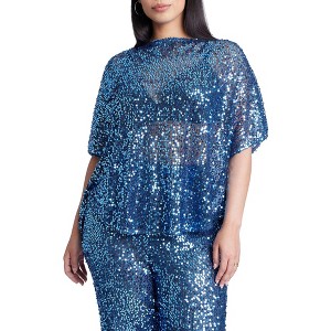 ELOQUII Women's Plus Size Sequin Duster - 1 of 4