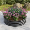 NAYSAYE Planter Set of 2 Galvanized Metal Raised Garden Bed Durable Design Easy Assembly for Indoor Outdoor Garden, Black, 47.24"*47.24"*11.42" - 4 of 4