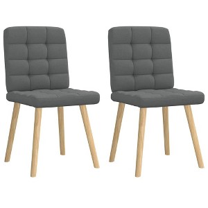 vidaXL Dining Chairs 2 pcs Dark Gray Fabric - 1 of 4