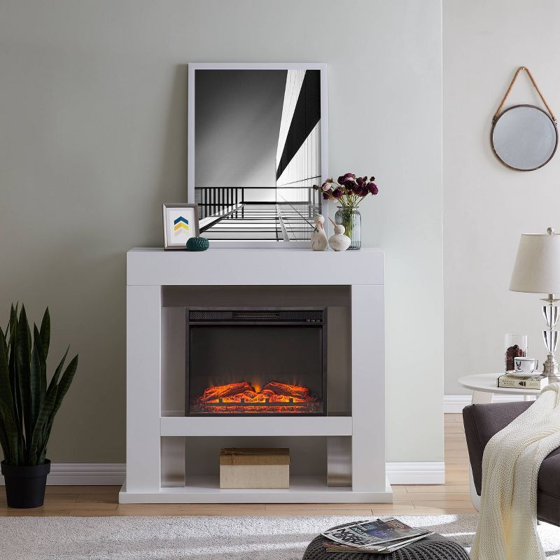 Lockman Stainless Steel Fireplace White - Aiden Lane, 5 of 16