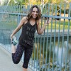 Women's CHIN UP Will Run For Wine Glass Racerback Tank Top - 2 of 4