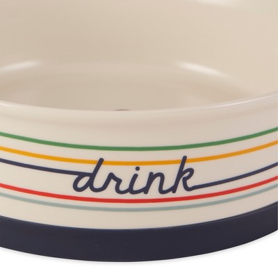 Large Multicolor Ceramic Pet Bowls with Non-Slip Base