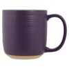 Elanze Designs Ribbed Ceramic Stoneware 16 ounce Raw Clay Bottom Coffee Mugs Set of 4, Purple - 2 of 4