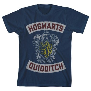 Harry Potter Hogwarts Quidditch Crest Navy Boy's Short-Sleeve T-shirt - 1 of 3