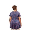 Women's Printed Short Sleeve Baby Doll Top - Plus - On The Plus Side - 2 of 3