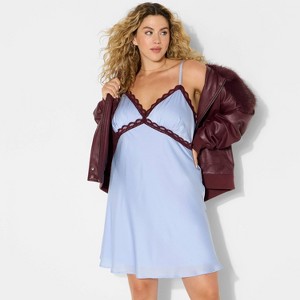 Women's Lace Trim Mini Slip Dress - Wild Fable™ - 1 of 3