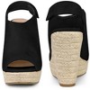 Perphy Women's Slingback Platform Heels Espadrille Wedges Sandals - 2 of 4