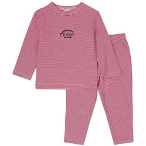 MiniMoi 2 Piece Kids Mini-Stripe "Generation MiniMoi" Pajama Set - 1 of 4