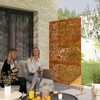 Outsunny Decorative Metal Outdoor Privacy Screen, Freestanding Privacy Fence Screen Outdoor Divider with Stand, 78" H x 48" W - 3 of 4