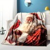 Lomsoe Santa Claus with Red Bird Print Flannel Blanket - All Seasons Soft Cozy Warm Throw Blanket for Bed, Napping, Camping, Travel, Office - 3 of 4