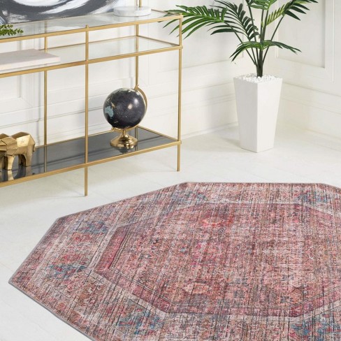 Unique Loom 2' 7 X 12' 0 Nostalgia Gossamer Machine Washable Ivory And Pink  Area Rug : Target