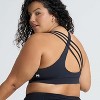 POPSUGAR PS Strappy Sports Bra for Women Black Night- Criss-Cross Back Padded Yoga Bra Workout Tops & Removable Cups - 4 of 4