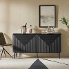 Walter Modern 63"Wide 4 Door Hidden Drawers Wine Storage Sideboard with Multimedia Hole and Adjustable Shelves | ARTFUL LIVING DESIGN - 2 of 4
