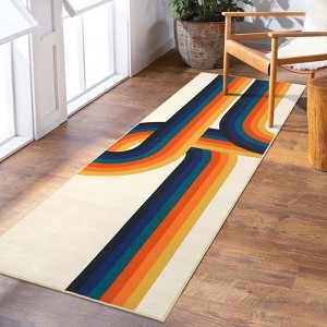 Modern Area Rug, Washable Abstract Accent Carpet with Non-Slip Backing, Soft Low Pile Throw Rug for Living Room Bedroom Office - 1 of 4
