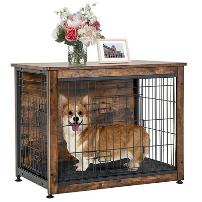 Tangkula 3-Door Folding Dog Crate, Soft Kennel with Removable Pad & Metal Frame, L