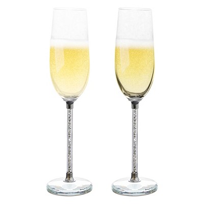 Joyjolt Cosmo Double Wall Stemless Champagne Flutes - Set Of 2 Mimosa  Champagne Glasses - 5 Oz : Target