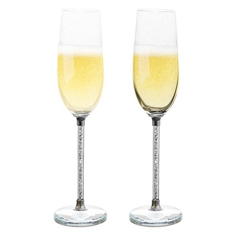 Crystalline Champagne Flutes, Set of 2