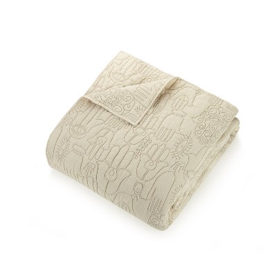 Jungalow Khaki Hamsa Hand Full/Queen Quilt Set