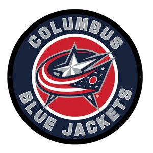 Evergreen Ultra-Thin Edgelight LED Wall Decor, Round, Columbus Blue Jackets- 23 x 23 Inches Made In USA - 1 of 4