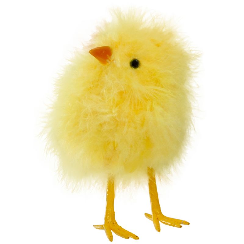 Northlight 5” Furry Chick Facing Right Spring Easter Figure - Yellow, 1 of 5