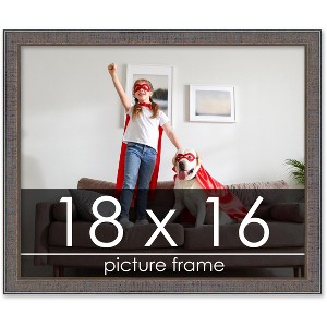 PosterPalooza | Textured Grey Picture Frame - UV Acrylic, Backing Board, Hanging Hardware Included - 1 of 4