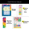 HARDCOVER 2026 Planner, 8.5"x11": 14 Months (Nov 2025-Dec 2026), Daily/Weekly/Monthly,  Bookmark, Pocket Folder w Sticky Notes (Rainbow Petals) - 2 of 4
