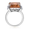 Guili White Gold Plated Ring with Orange & White CZ Accents, Available in Sizes 5, 6, 7, 8, and 9 - Vibrant Design for a Stylish, Sophisticated Look - 2 of 3