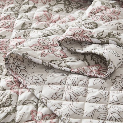 Lush Decor Lush Décor Full/Queen Zara Floral Block Reversible Quilts Pink — фото 6