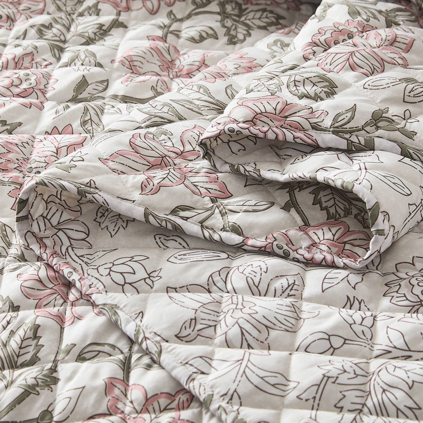 Покрывала Lush Decor Full/Queen Zara Floral Block Reversible Quilts Pink, цвет: С принтом — фото 6