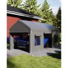 10 x 20 FT, Heavy Duty Carport Canopy with Roll Up and Down Mesh Window, Outdoor Portable Garage with Removable Sidewalls, All Season Tarp for Car - 2 of 4