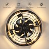 20 in. Indoor Black 100-240 V with Remote Control Rattan Cage Ceiling Fan with Light - 4 of 4