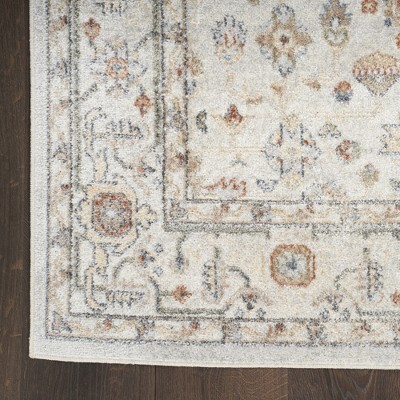 Astra Vintage-Inspired Grey Multicolor Medallion Wool Blend 4' x 6' Rug
