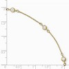Black Bow Jewelry 14k Yellow Gold and Cubic Zirconia Station Anklet, 9-10 Inch - 3 of 4