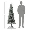 TopComfy Christmas Tree Stand 6ft Prelit Pencil Christmas Tree with Dual Color Lights, Green, 23.6"*23.6"*70.9" - 3 of 4