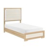 APRILSOUL Contemporary Natural and White Finish Bed Wooden Bedroom Furniture - 3 of 4