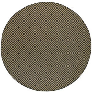 Oriental Weavers Marina 2335K Black/ Tan Indoor/Outdoor Area Rug - 7'10" Round - 1 of 4