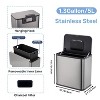 GustoWave 1.3 Gallon/5L Small Trash Bin Can with Lid, Stainless Steel Hanging Garbage Can with Inner Bucket and Charcoal Filter - 3 of 4