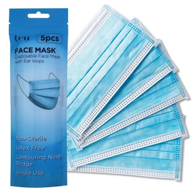 ICU Health Non-medical Disposable Face Masks - 5pk