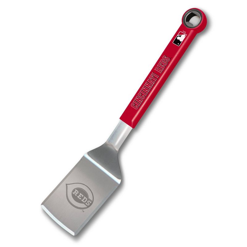 MLB Cincinnati Reds Stainless Steel BBQ Spatula with Bottle Opener, 1 of 5