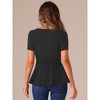 INSPIRE CHIC Women's Short Sleeve Round Neck Stretch Business Classic Peplum Top - 3 of 4