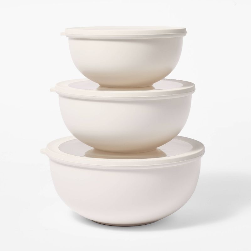  Set of 3 Plastic Mixing Bowl Set with Lids - Figmint™, 1 of 5