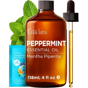 Peppermint Essential Oil (4 Fl Oz / 118 ml) for Diffuser & Hair -Gya Labs Peppermint Oil for Skin, Face, Body, Self-Care - 1 of 4