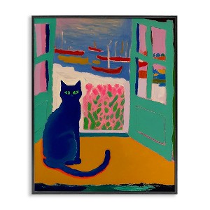 Stupell Industries Black Cat in Doorway Framed Giclee Art - 1 of 4