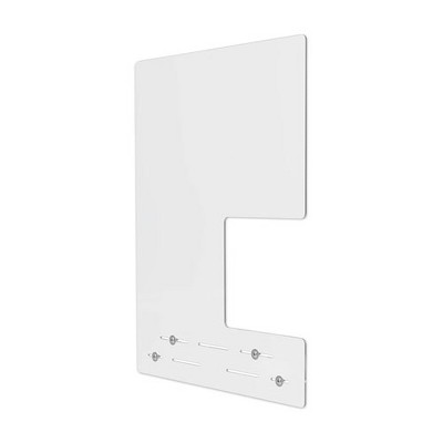 deflecto Mounting Safety Barrier with Side Pass Thru, 23.75" x 31.75", Acrylic, Clear, 2/Carton