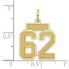 Black Bow Jewelry 14k Yellow Gold, Jersey Collection, Small Number 62 Pendant - 4 of 4