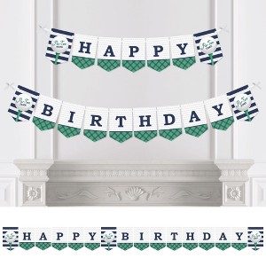 Big Dot of Happiness Par-Tee Time - Golf - Birthday Party Bunting Banner - Golf Party Decorations - Happy Birthday - 1 of 4