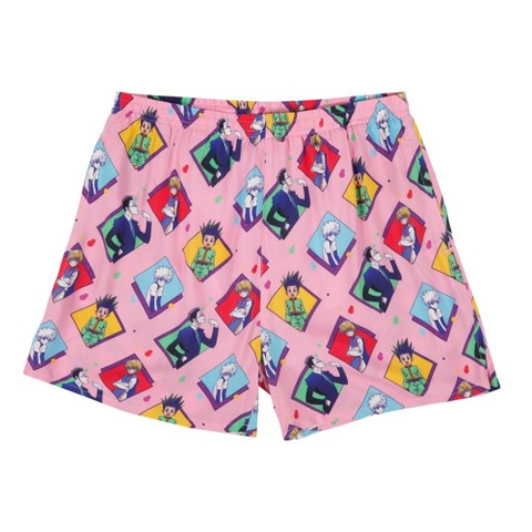 Hunter x Hunter Repeat Character Diamonds Pink Shorts-L