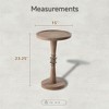 COZAYH Pedestal Tray Top End Table for Holding Drinks, Lamps or Plants, Farmhouse & Rustic Style for Living Room or Bedroom, Brown - 2 of 4